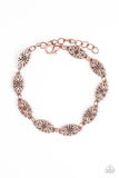 Easy Daisy - Copper Bracelet - Paparazzi Accessories Bracelet Bedazzle Me Pretty Mobile Fashion Boutique