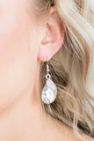 Easy Elegance -  White Earrings - Paparazzi Accessories Earrings Bedazzle Me Pretty Mobile Fashion Boutique