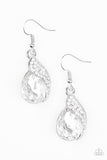 Easy Elegance -  White Earrings - Paparazzi Accessories Earrings Bedazzle Me Pretty Mobile Fashion Boutique