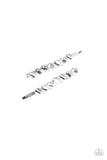 Easy On The Hairspray - Silver Hair Clip - Paparazzi Accessories Hair Clip Bedazzle Me Pretty Mobile Fashion Boutique