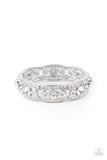 Easy On The ICE - White Bracelet - Paparazzi Accessories Bracelet Bedazzle Me Pretty Mobile Fashion Boutique