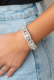 Easy On The ICE - White Bracelet - Paparazzi Accessories Bracelet Bedazzle Me Pretty Mobile Fashion Boutique