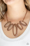 Easy, TIGRESS! - Copper Necklace - Paparazzi Accessories Necklace Bedazzle Me Pretty Mobile Fashion Boutique