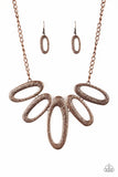 Easy, TIGRESS! - Copper Necklace - Paparazzi Accessories Necklace Bedazzle Me Pretty Mobile Fashion Boutique