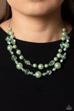 Parisian Pearls - Green Necklace - Paparazzi Accessories
