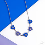 ECLECTIC Heart - Blue Necklace - Paparazzi Accessories Necklace Bedazzle Me Pretty Mobile Fashion Boutique