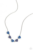 ECLECTIC Heart - Blue Necklace - Paparazzi Accessories Necklace Bedazzle Me Pretty Mobile Fashion Boutique