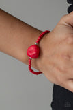 Eco Eccentricity - Red Bracelet - Paparazzi Accessories Bracelet Bedazzle Me Pretty Mobile Fashion Boutique