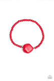 Eco Eccentricity - Red Bracelet - Paparazzi Accessories Bracelet Bedazzle Me Pretty Mobile Fashion Boutique