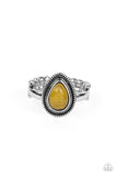 Eco Elements - Yellow Ring - Paparazzi Accessories Ring Bedazzle Me Pretty Mobile Fashion Boutique