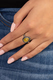 Eco Elements - Yellow Ring - Paparazzi Accessories Ring Bedazzle Me Pretty Mobile Fashion Boutique