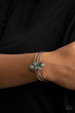 Eco Enthusiast - Green Bracelet - Paparazzi Accessories Bracelet Bedazzle Me Pretty Mobile Fashion Boutique