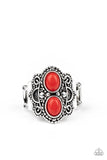 Eco Essence - Red Ring - Paparazzi Accessories Ring Bedazzle Me Pretty Mobile Fashion Boutique