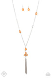 Eden Dew - Orange Necklace - Paparazzi Accessories Necklace Bedazzle Me Pretty Mobile Fashion Boutique