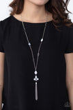Eden Dew - White Necklace - Paparazzi Accessories Necklace Bedazzle Me Pretty Mobile Fashion Boutique