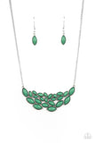 Eden Escape - Green Necklace - Paparazzi Accessories Necklace Bedazzle Me Pretty Mobile Fashion Boutique
