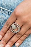 Edgy Eclipse - Silver Ring - Paparazzi Accessories Ring Bedazzle Me Pretty Mobile Fashion Boutique