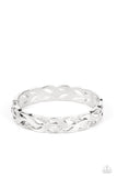 Editor-in-LEAF - White Bracelet - Paparazzi Accessories Bracelet Bedazzle Me Pretty Mobile Fashion Boutique