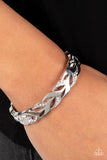 Editor-in-LEAF - White Bracelet - Paparazzi Accessories Bracelet Bedazzle Me Pretty Mobile Fashion Boutique