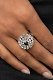Effervescent Crescendo - Green Ring - Paparazzi Accessories Ring Bedazzle Me Pretty Mobile Fashion Boutique