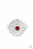 Effervescent Crescendo - Red Ring - Paparazzi Accessories Ring Bedazzle Me Pretty Mobile Fashion Boutique