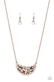Effervescently Divine - Copper Necklace - Paparazzi Accessories Necklace Bedazzle Me Pretty Mobile Fashion Boutique