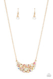 Effervescently Divine - Gold Necklace - Paparazzi Accessories Necklace Bedazzle Me Pretty Mobile Fashion Boutique