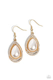Effortless Elegance - Gold Earrings - Paparazzi Accessories Earrings Bedazzle Me Pretty Mobile Fashion Boutique