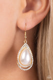 Effortless Elegance - Gold Earrings - Paparazzi Accessories Earrings Bedazzle Me Pretty Mobile Fashion Boutique