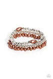 Effulgent Exchange - Brown Bracelet - Paparazzi Accessories Bracelet Bedazzle Me Pretty Mobile Fashion Boutique