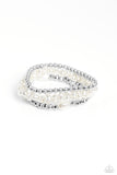 Effulgent Exchange - White Bracelet - Paparazzi Accessories Bracelet Bedazzle Me Pretty Mobile Fashion Boutique