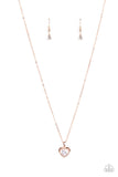 Effulgently Engaged - Rose Gold Necklace - Paparazzi Accessories Necklace Bedazzle Me Pretty Mobile Fashion Boutique