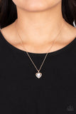 Effulgently Engaged - Rose Gold Necklace - Paparazzi Accessories Necklace Bedazzle Me Pretty Mobile Fashion Boutique