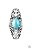 Ego Trippin - Blue Ring - Paparazzi Accessories Ring Bedazzle Me Pretty Mobile Fashion Boutique