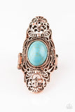 Ego Trippin - Copper Ring - Paparazzi Accessories Ring Bedazzle Me Pretty Mobile Fashion Boutique