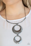 Egyptian Eclipse - Black Necklace - Paparazzi Accessories Necklace Bedazzle Me Pretty Mobile Fashion Boutique