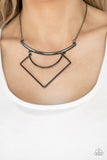 Egyptian Edge - Black Necklace - Paparazzi Accessories Necklace Bedazzle Me Pretty Mobile Fashion Boutique