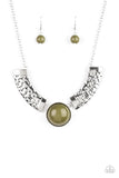 Egyptian Spell - Green Necklace - Paparazzi Accessories Necklace Bedazzle Me Pretty Mobile Fashion Boutique