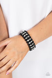 Eiffel Tower Elegance - Black Bracelet - Paparazzi Accessories Bracelet Bedazzle Me Pretty Mobile Fashion Boutique