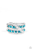 Elegant Effervescence - Blue Ring - Paparazzi Accessories Ring Bedazzle Me Pretty Mobile Fashion Boutique