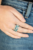Elegant Effervescence - Blue Ring - Paparazzi Accessories Ring Bedazzle Me Pretty Mobile Fashion Boutique