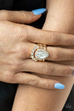 Elegantly Cosmopolitan - Gold Ring - Paparazzi Accessories Ring Bedazzle Me Pretty Mobile Fashion Boutique