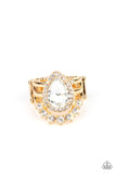 Elegantly Cosmopolitan - Gold Ring - Paparazzi Accessories Ring Bedazzle Me Pretty Mobile Fashion Boutique