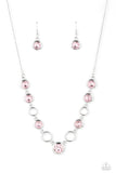Elegantly Elite - Pink Necklace - Paparazzi Accessories Necklace Bedazzle Me Pretty Mobile Fashion Boutique