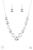 Elegantly Elite - White Necklace - Paparazzi Accessories Necklace Bedazzle Me Pretty Mobile Fashion Boutique