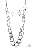 Elegantly Ensnared - Black Necklace - Paparazzi Accessories Necklace Bedazzle Me Pretty Mobile Fashion Boutique