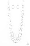 Elegantly Ensnared - Silver Necklace - Paparazzi Accessories Necklace Bedazzle Me Pretty Mobile Fashion Boutique