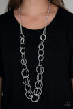 Elegantly Ensnared - Silver Necklace - Paparazzi Accessories Necklace Bedazzle Me Pretty Mobile Fashion Boutique
