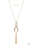 Elegantly Entrancing - Gold Necklace - Paparazzi Accessories Necklace Bedazzle Me Pretty Mobile Fashion Boutique
