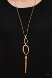 Elegantly Entrancing - Gold Necklace - Paparazzi Accessories Necklace Bedazzle Me Pretty Mobile Fashion Boutique